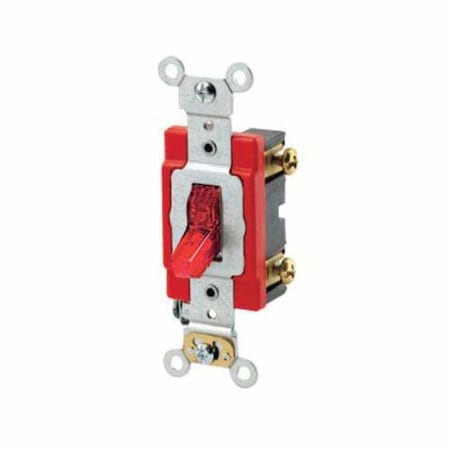 Leviton Toggle Switch 20A 277V Sp Tgl Pilot Red 1221-7PR